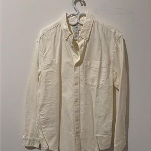 H&M Men's Off-White Casual Button Down Shirt